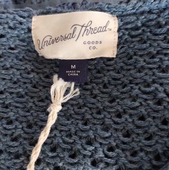 Universal Thread Blue V Neck Crochet Sweater M - Picture 4 of 13